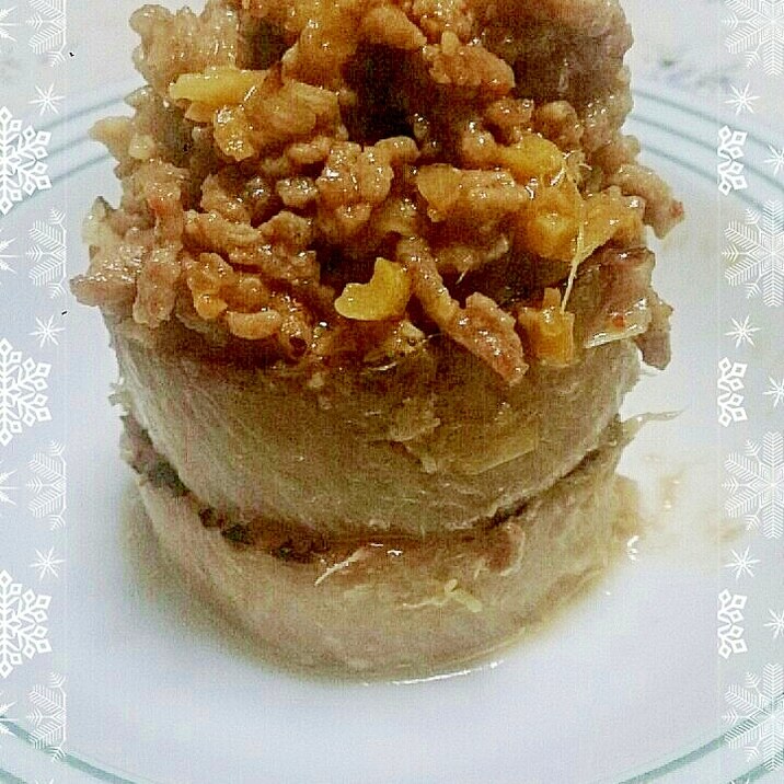 ★簡単 大根ステーキ しょうが肉味噌がけ